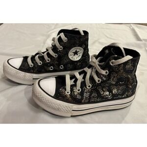 Converse‎ YOUTH CTAS Lift Butterfly Sneakers/Shoes size 13 Black/metallic Design